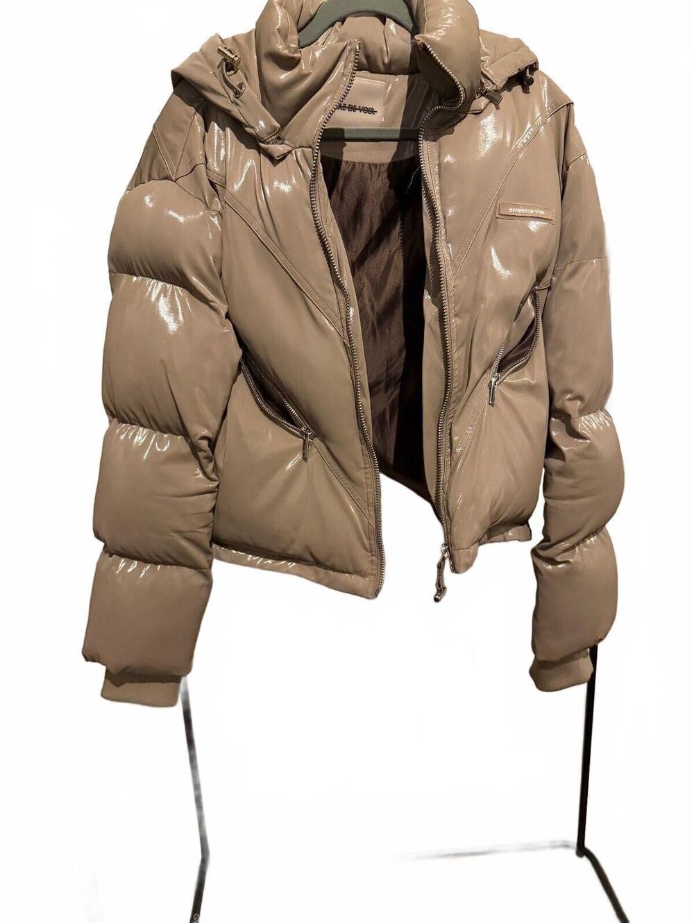 Manière De Voir Beige Glossy Puffer Jacket